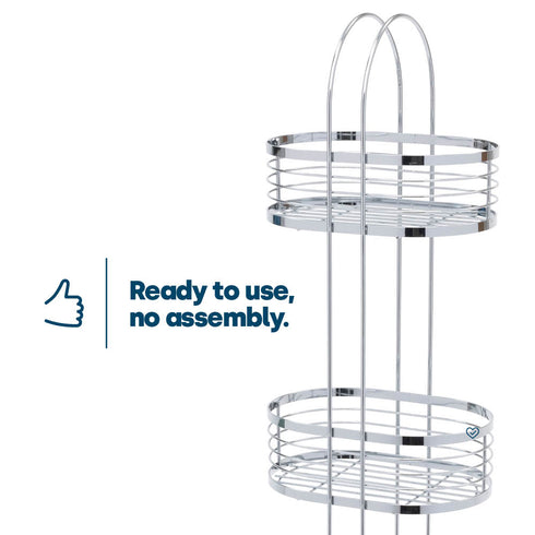 3 Tier Floor Standing Oval Chrome Bathroom Caddy